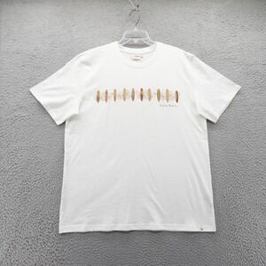 Pacific Creations Australian Surfboard Graphic TShirt 2XL White Men Short Sleeve